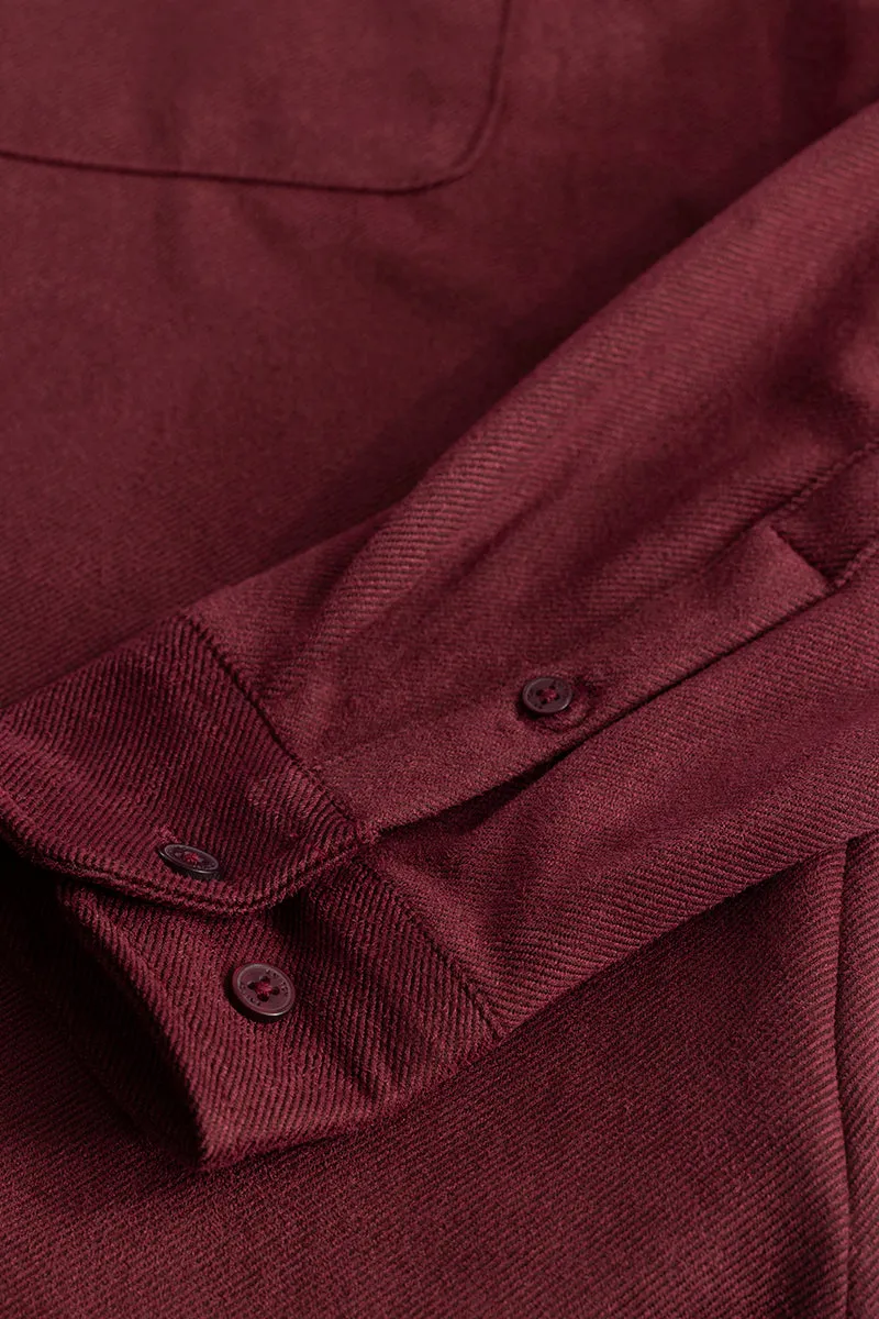 Sleek Twill Maroon Shirt