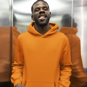 Solid Orange Men's Hoodie and Jogger Set