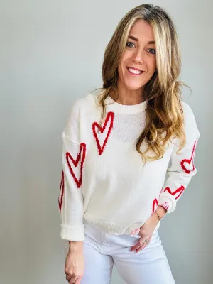 Sweetheart Knit Sweater Scribble