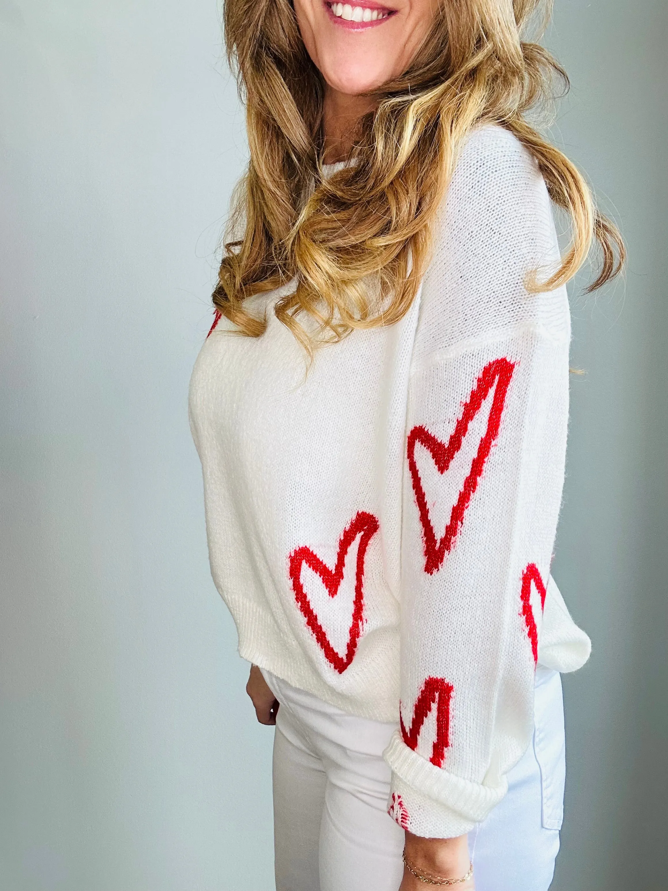 Sweetheart Knit Sweater Scribble