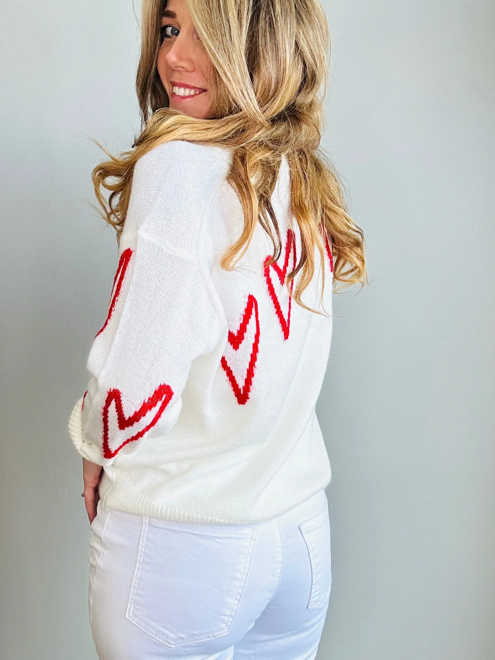 Sweetheart Knit Sweater Scribble