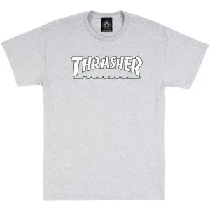 Thrasher T-Shirt Outlined - Grey / White