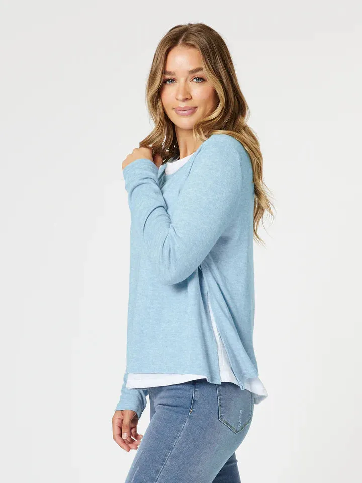 Threadz Alice 2 in 1 Knit Top t46731 - Blue
