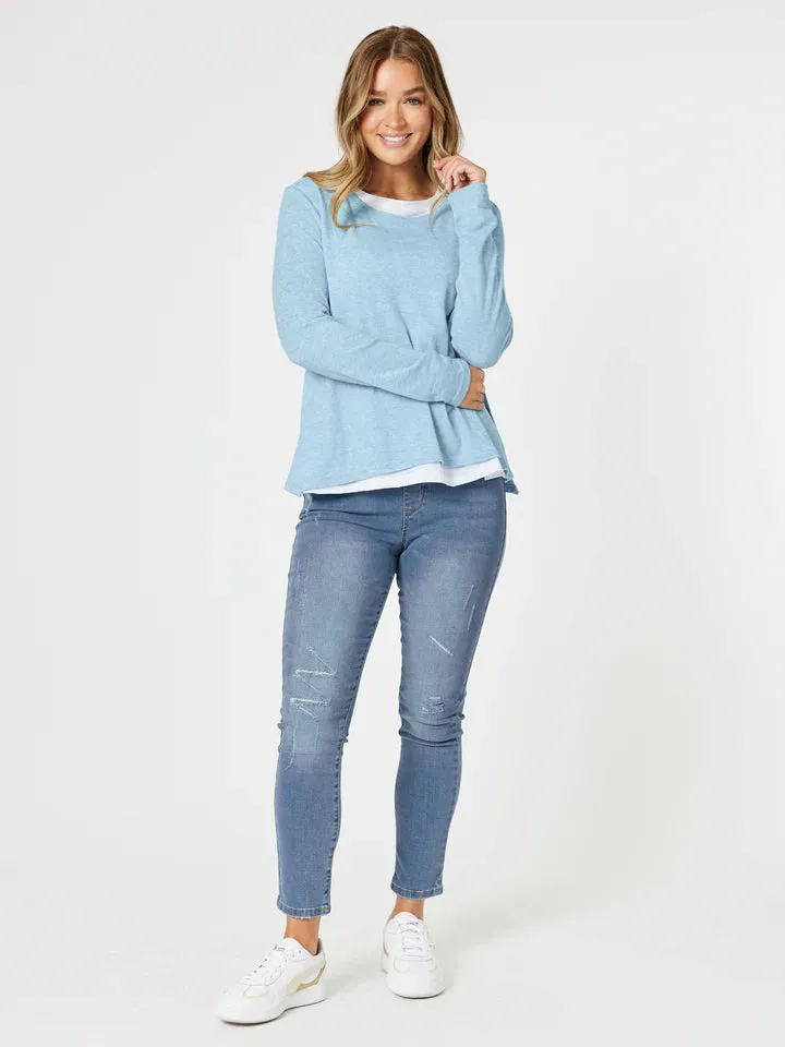 Threadz Alice 2 in 1 Knit Top t46731 - Blue