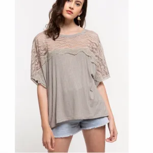 Top Lace Top Taupe