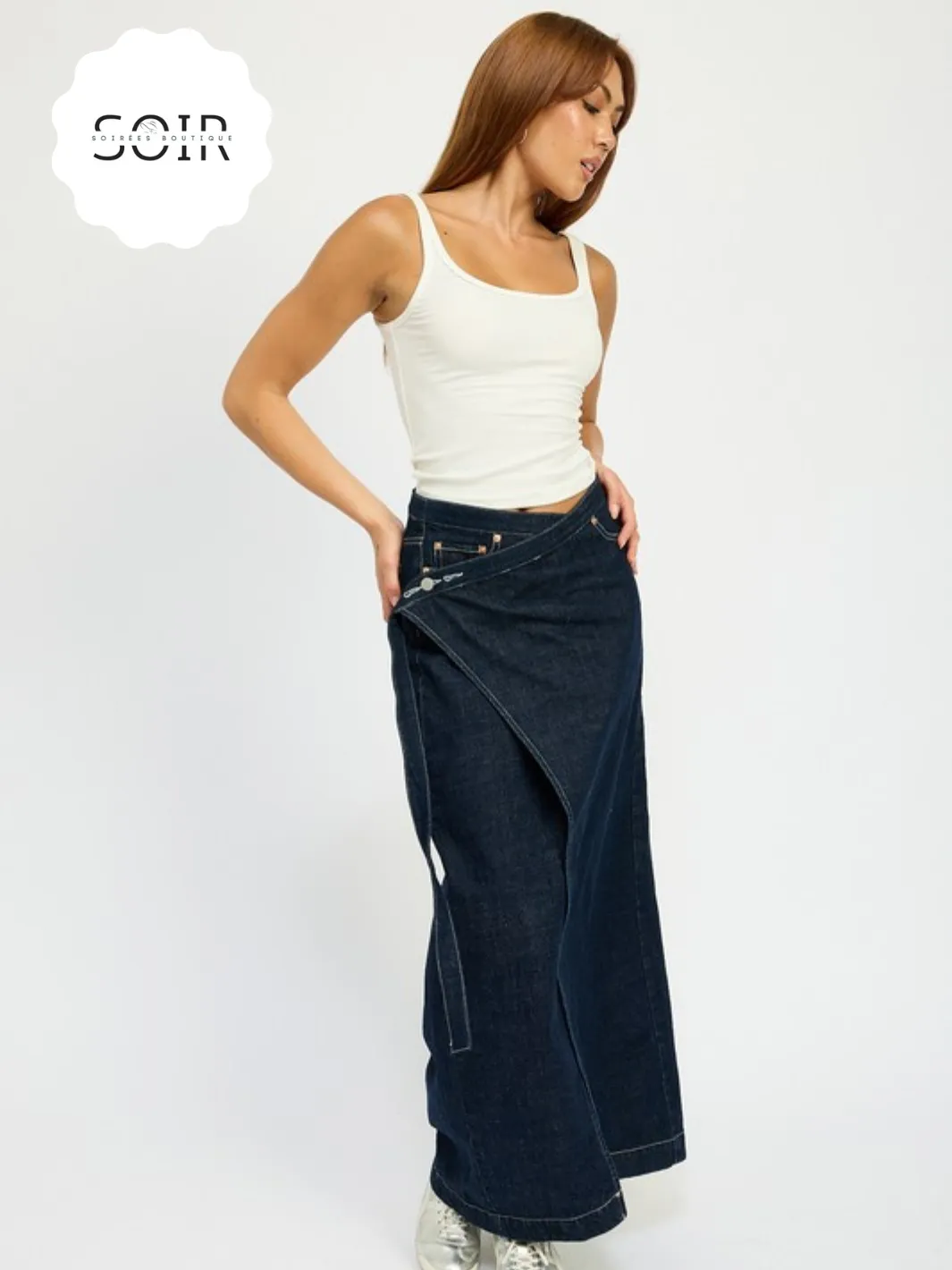 Urban Drape Luxe Denim Skirt