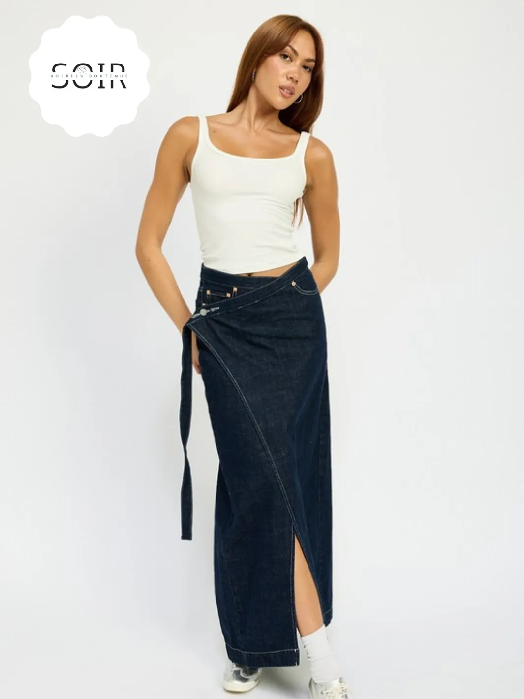 Urban Drape Luxe Denim Skirt