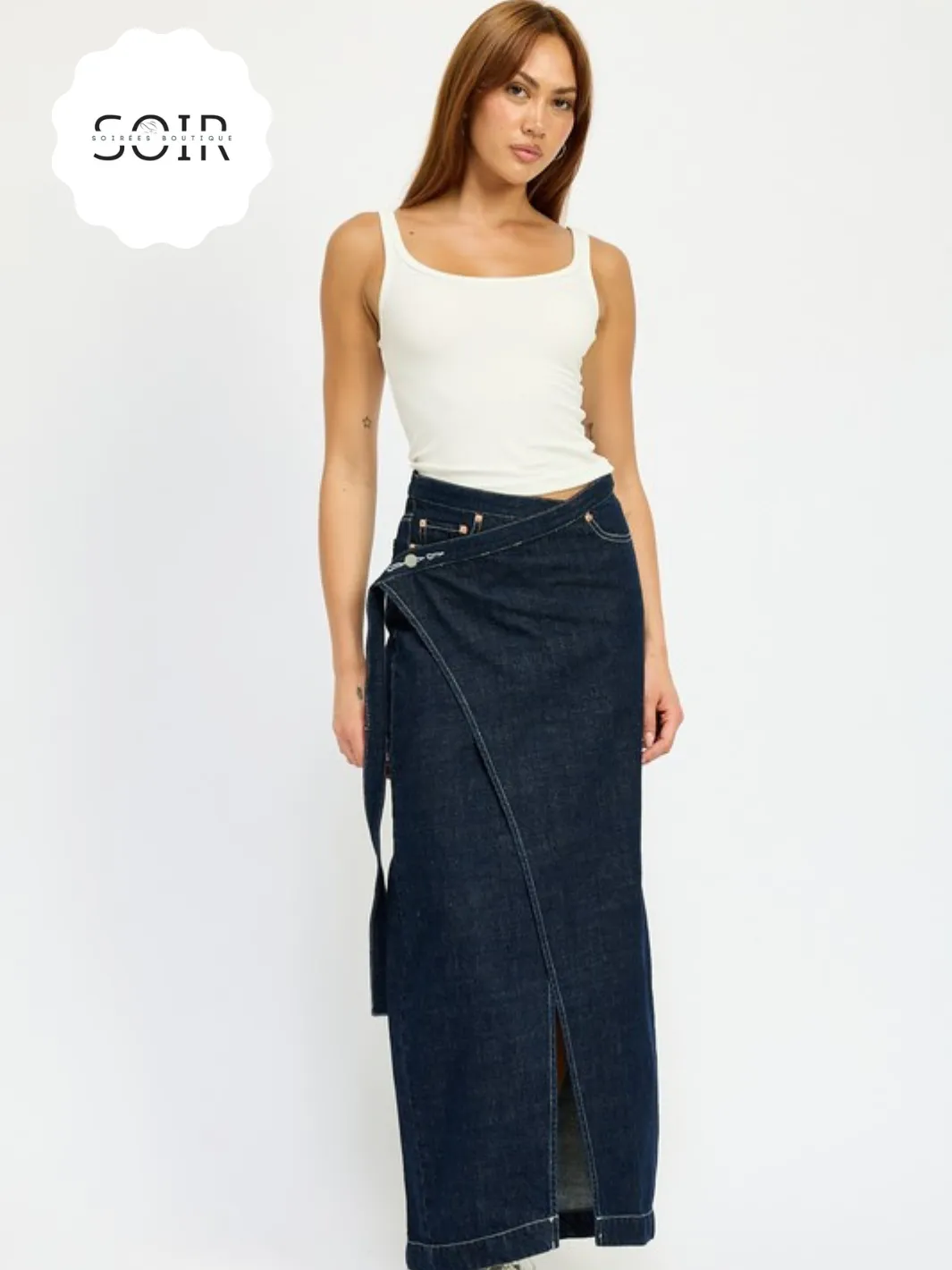 Urban Drape Luxe Denim Skirt