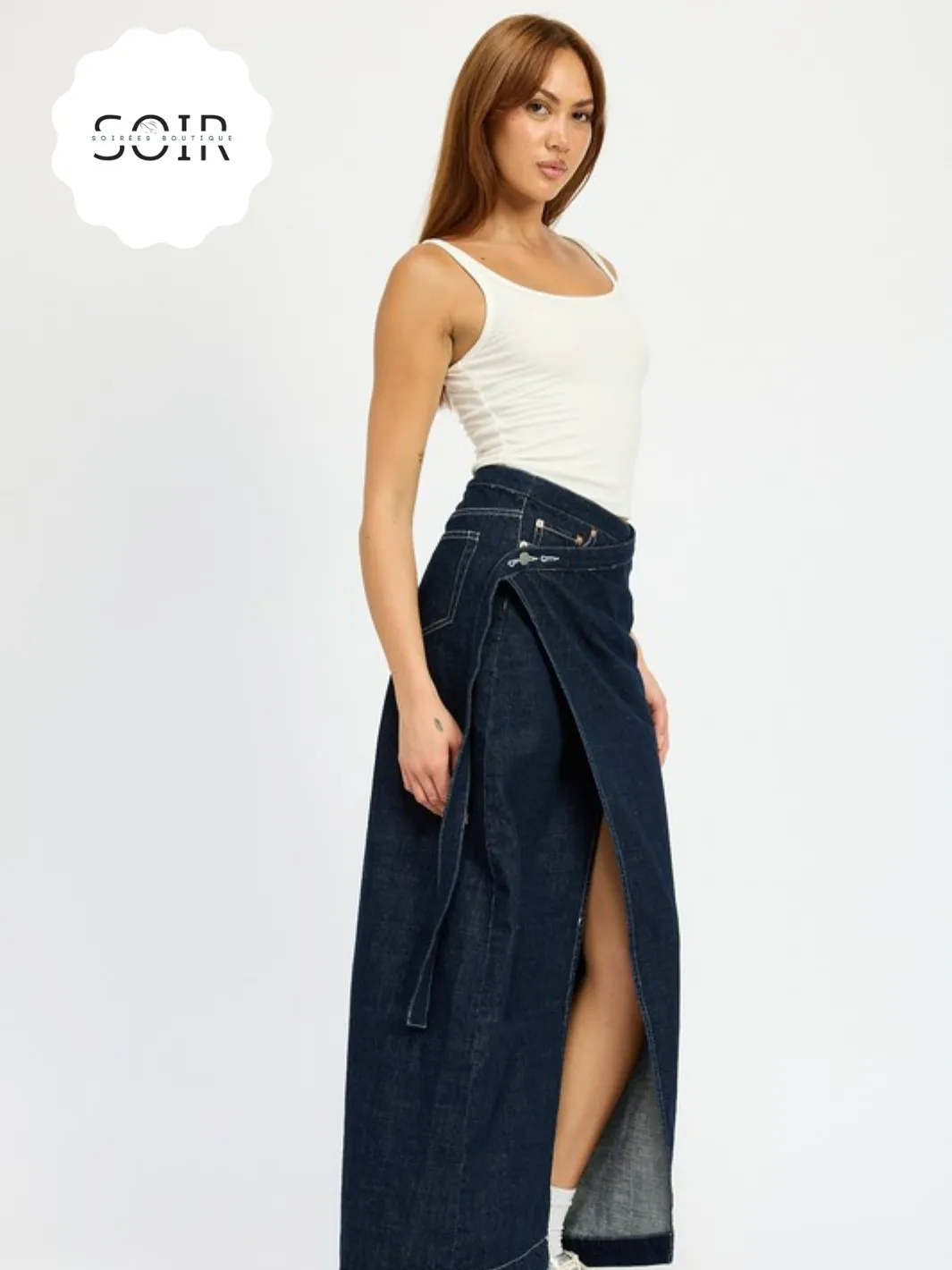 Urban Drape Luxe Denim Skirt