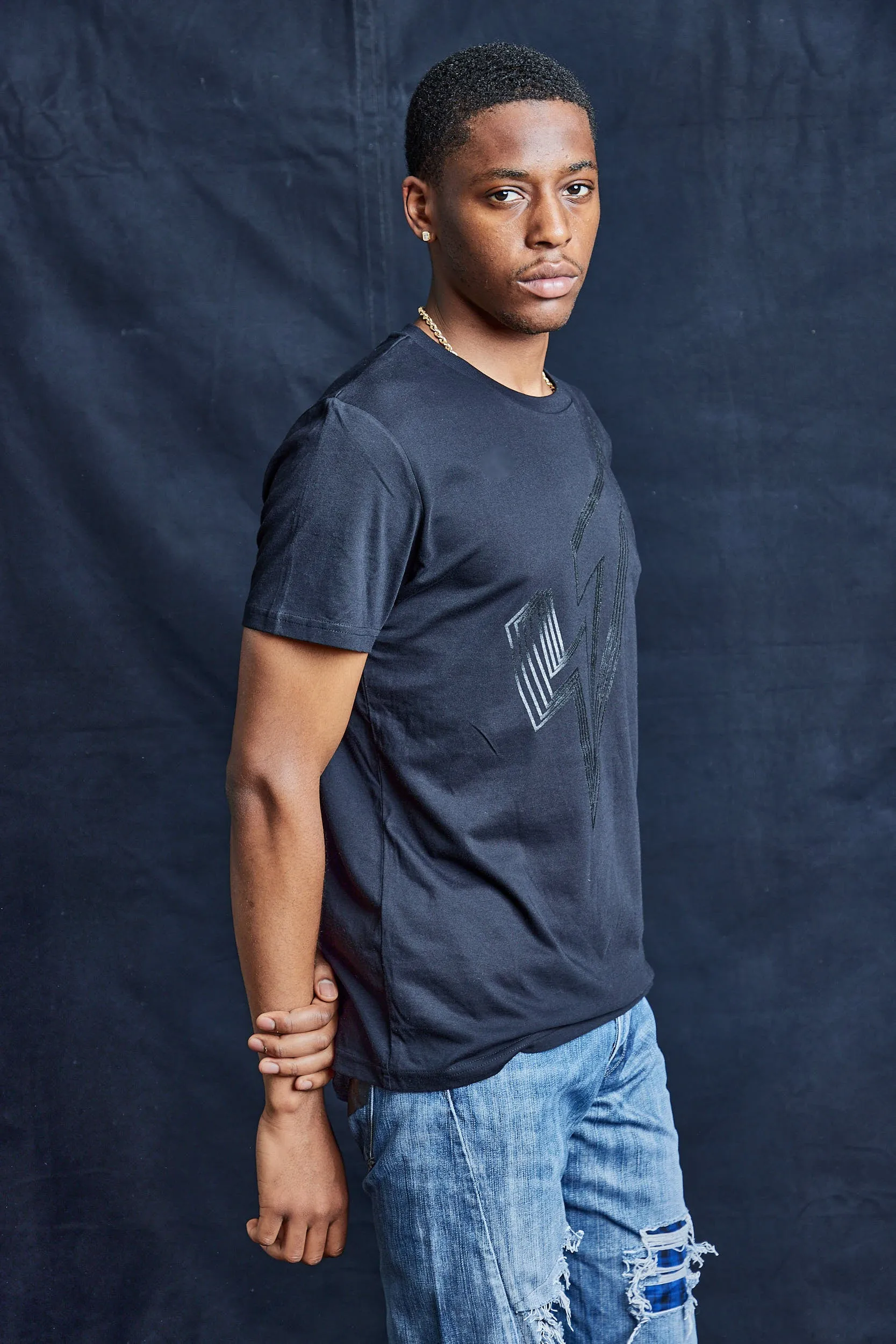 Walk The Line ST Logo T-Shirt in Black