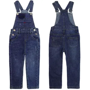 Wearproof Fit Soft Jeans Ripped Bib Pocket Fashion Denim Overalls