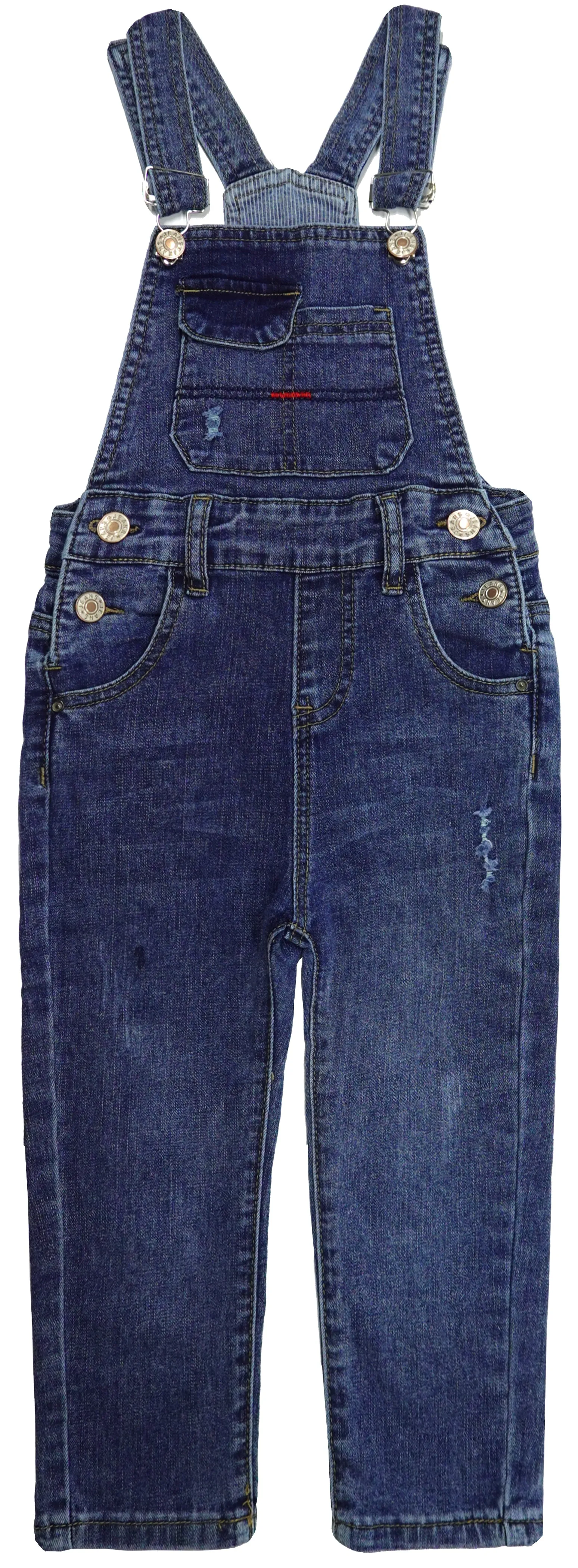 Wearproof Fit Soft Jeans Ripped Bib Pocket Fashion Denim Overalls