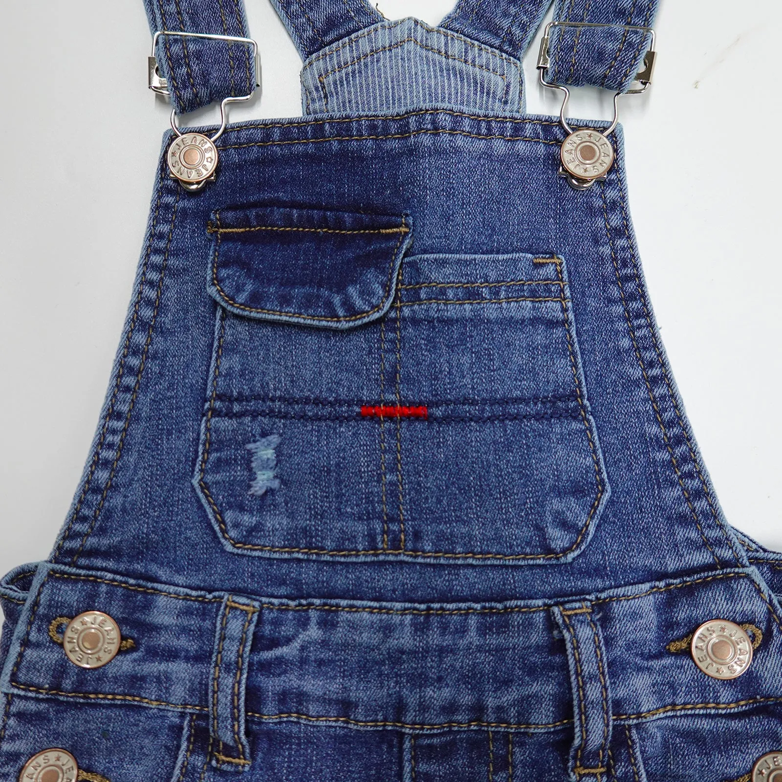 Wearproof Fit Soft Jeans Ripped Bib Pocket Fashion Denim Overalls