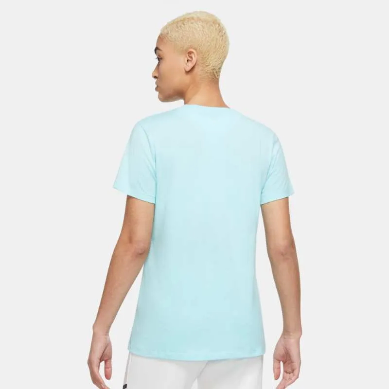 Women's Nike Essential Embroidered Logo Club Tee (Copa Blue)(DN2394-482)(Standard Fit)
