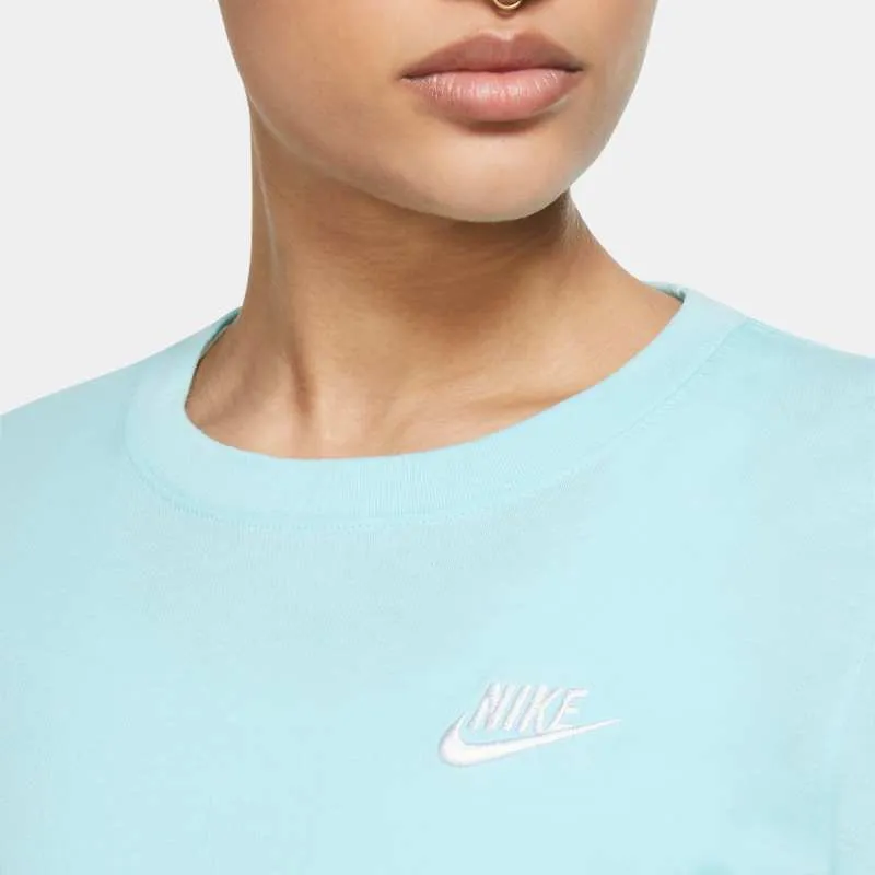 Women's Nike Essential Embroidered Logo Club Tee (Copa Blue)(DN2394-482)(Standard Fit)