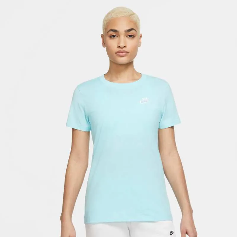 Women's Nike Essential Embroidered Logo Club Tee (Copa Blue)(DN2394-482)(Standard Fit)