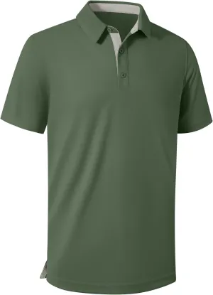 ZITY Mens Golf Shirts Short Sleeve Polo Performance Moisture Wicking Dry Fit Collared Shirts for Casual Bussiness