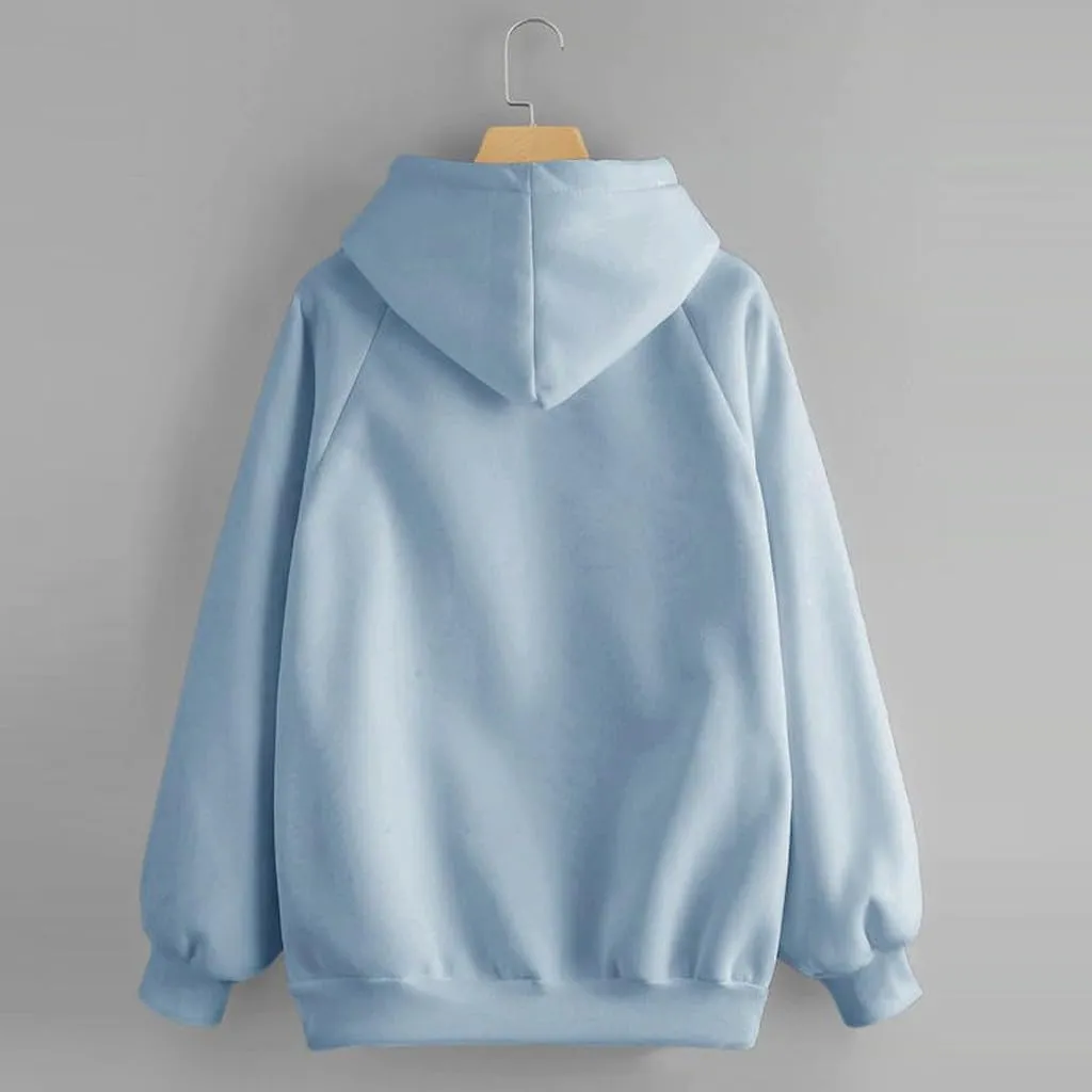 ZWRXW Women's Oversized Hoodies Drawstring Long Sleeve Basic Sweatshirt Casual Loose Fleece Pullover Trendy Teens Preppy Tops
