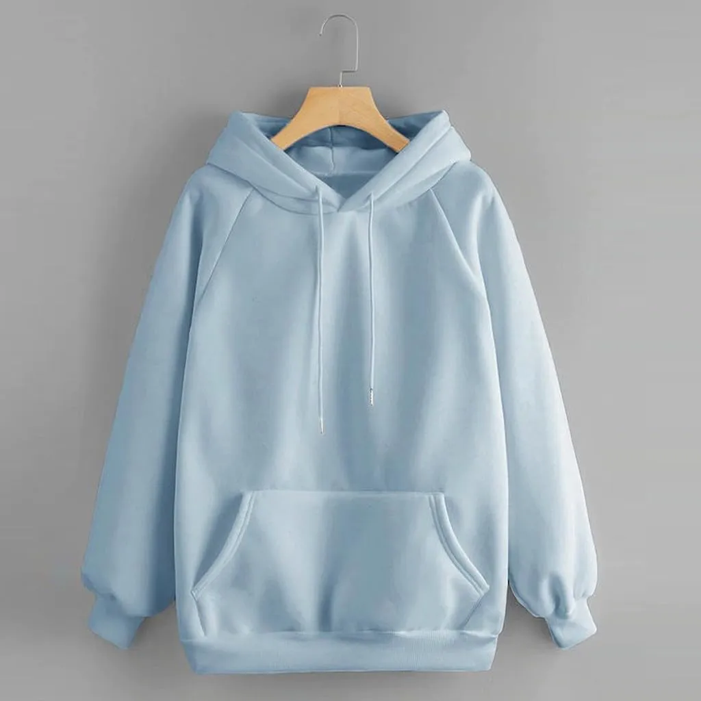 ZWRXW Women's Oversized Hoodies Drawstring Long Sleeve Basic Sweatshirt Casual Loose Fleece Pullover Trendy Teens Preppy Tops